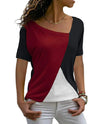 Summer Women's Color Block Short Sleeve T-Shirt
