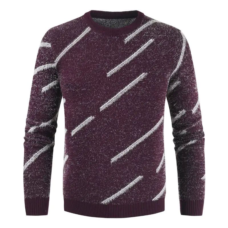 Men's Slim Fit Round Neck Mohair Sweater