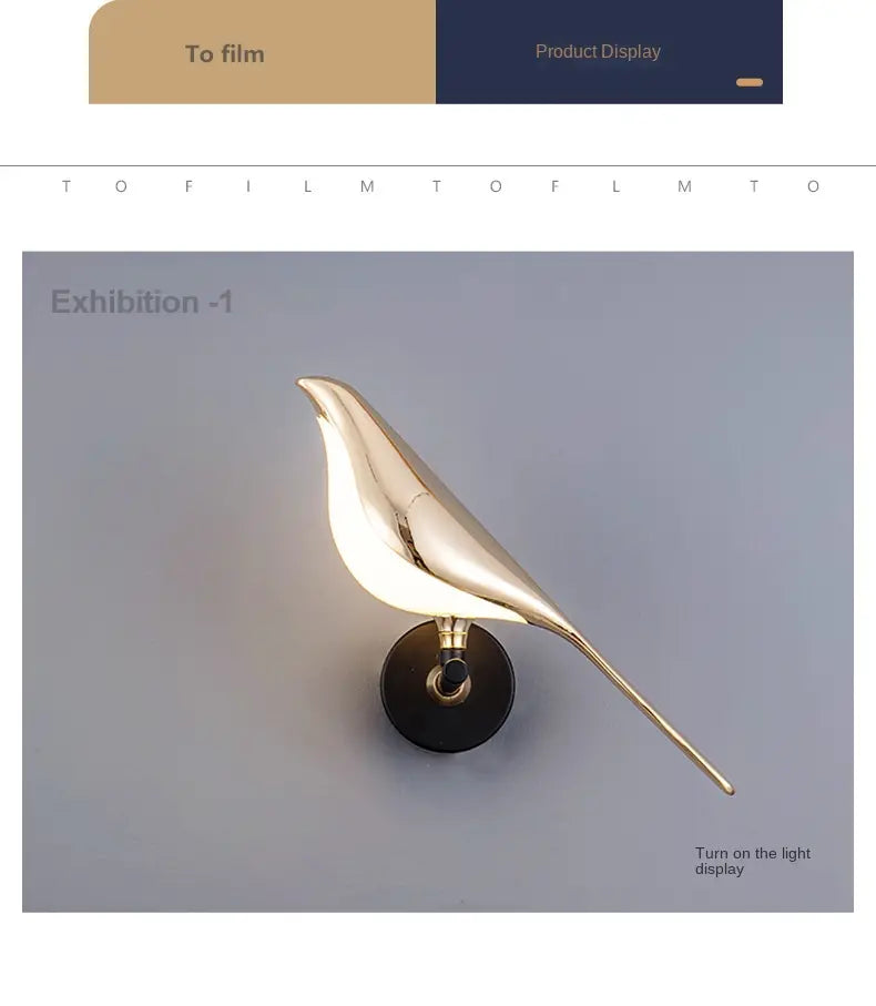 Modern Magpie LED Wall Lamp for Bedroom Decor