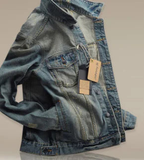 Men's Slim Fit Denim Jacket - Winter Korean Style