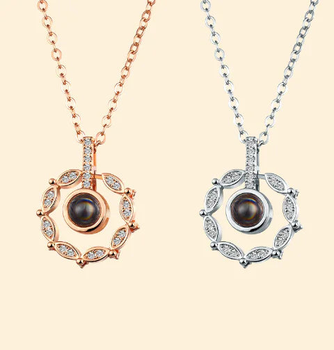 Love Memory Projection Necklace - I Love You in 100 Languages