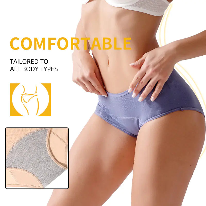 Plus Size Breathable High-Waist Period Panties for Women