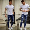 Men's Ripped Stretch Slim Fit Jeans - Euro Style