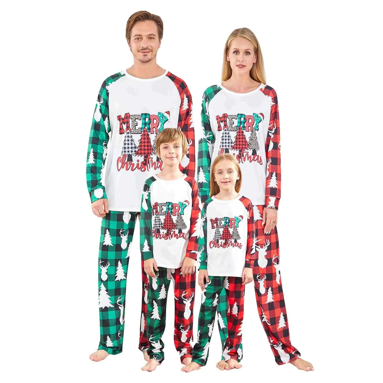 VS&LLWQ Christmas Pjs Family Set Matching Family Pajamas Christmas Family Pajamas Matching Sets Holiday Jammies Sleepwear(PJS-122-L 18 L)