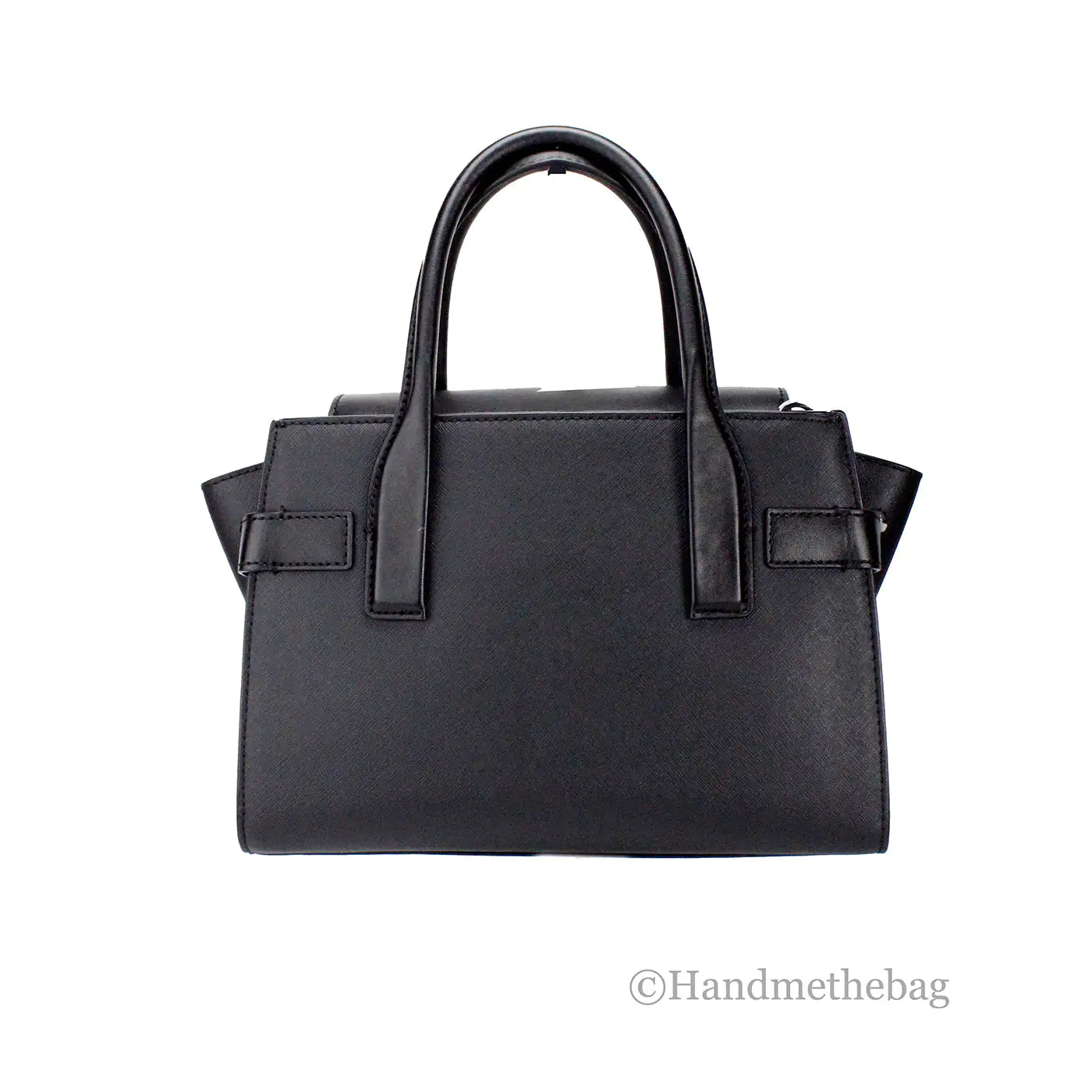 Michael Kors Carmen Medium Black Silver Leather Satchel