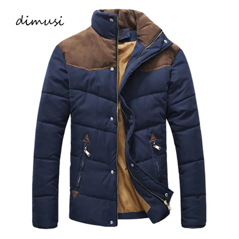 DIMUSI Men's Winter Jacket Padded Stand Collar Parka 4XL