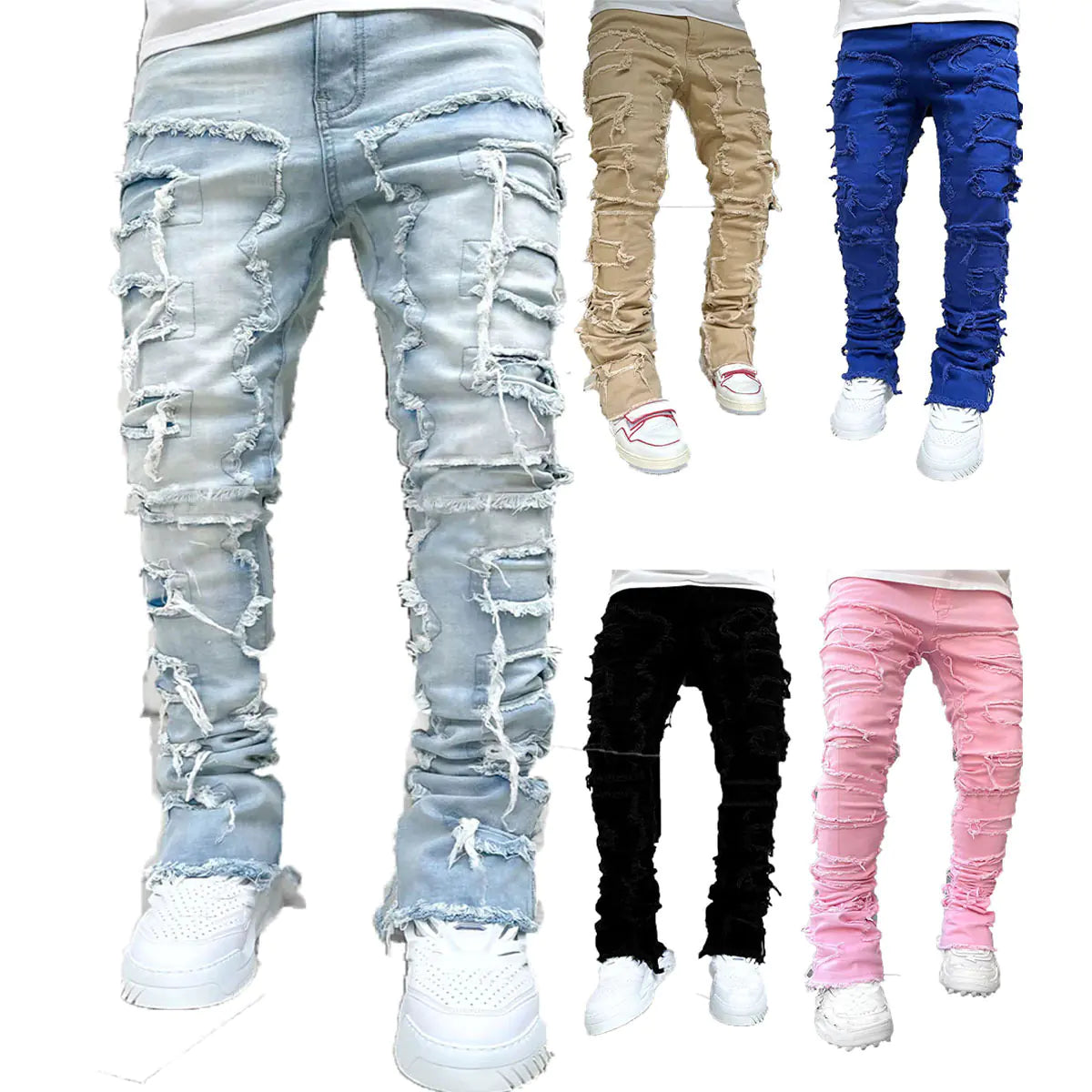 Trendy Men's Stretchy Straight Leg Denim Jeans