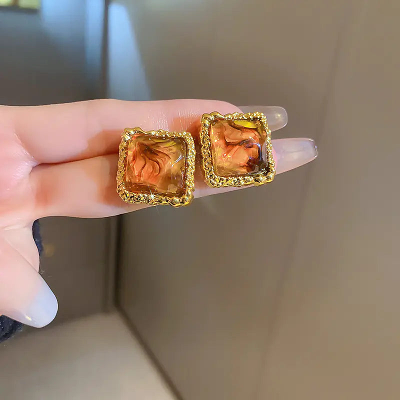 Silver Needle French Baroque Pearl Flower Tassel Earrings