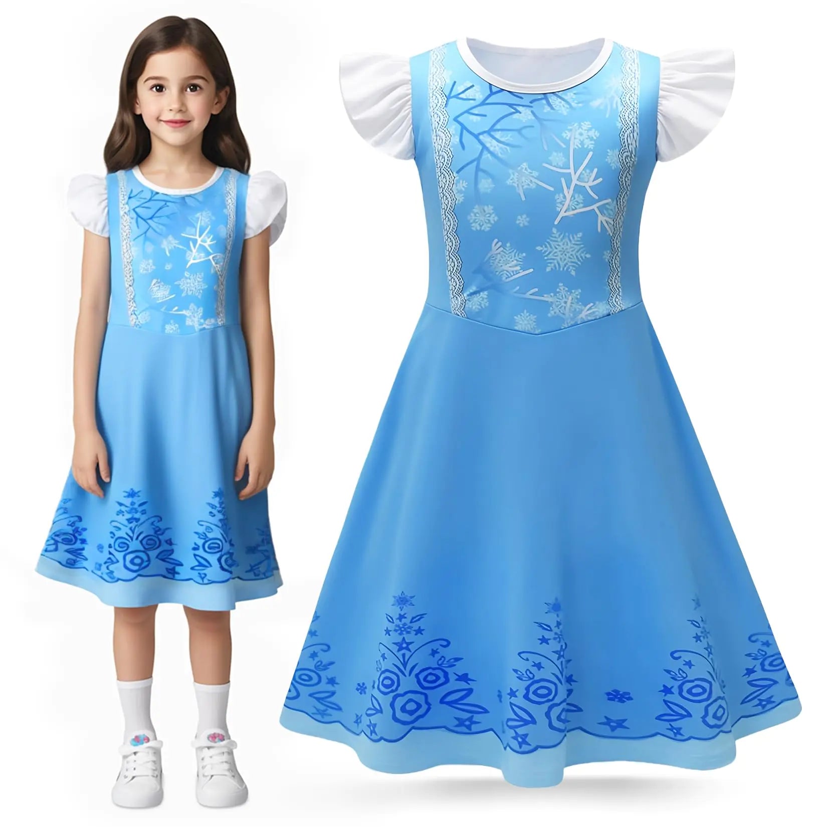 Mizzuco Girls Princess Dress Toddler Cosplay Dance Dress Kids Nightgowns Costume Birthday Party Christmas Role Play Outfits