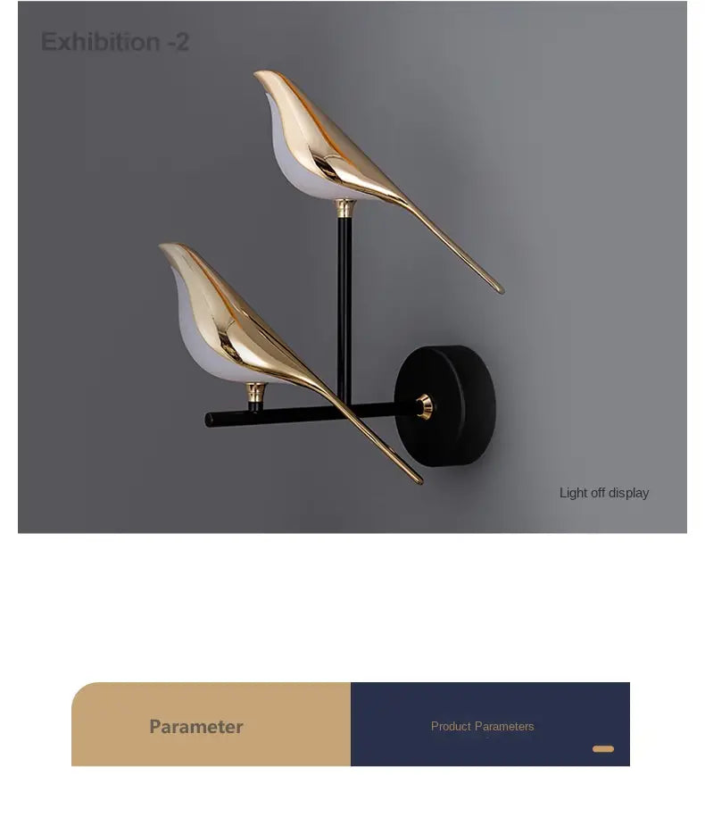 Modern Magpie LED Wall Lamp for Bedroom Decor