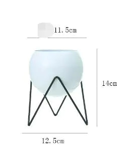 Nordic Iron Succulent Planter Set with Ceramic Pots