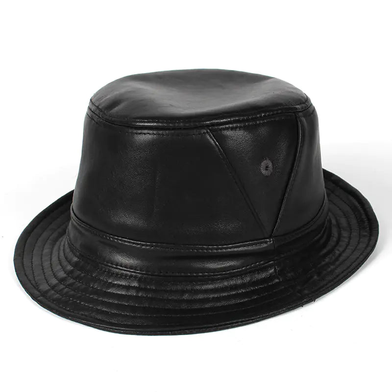 Genuine Leather Outdoor Hat for Men and Seniors