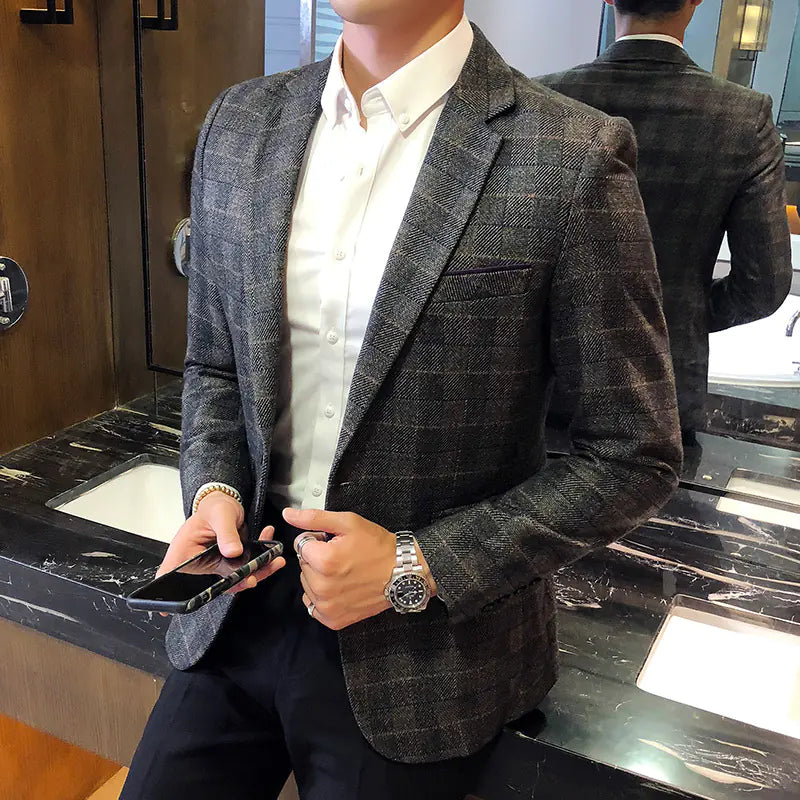 2019 Men's Slim Fit Casual Blazer in Korean Style