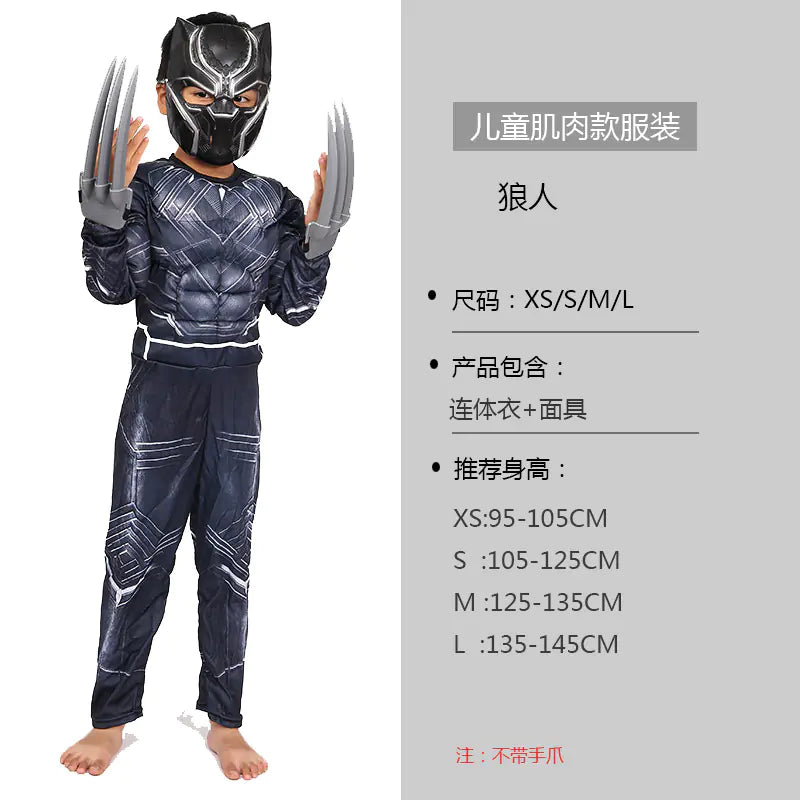 Cosplay Costume Set: Captain America, Hulk, Iron Man, Batman, Spider-Man, Flash