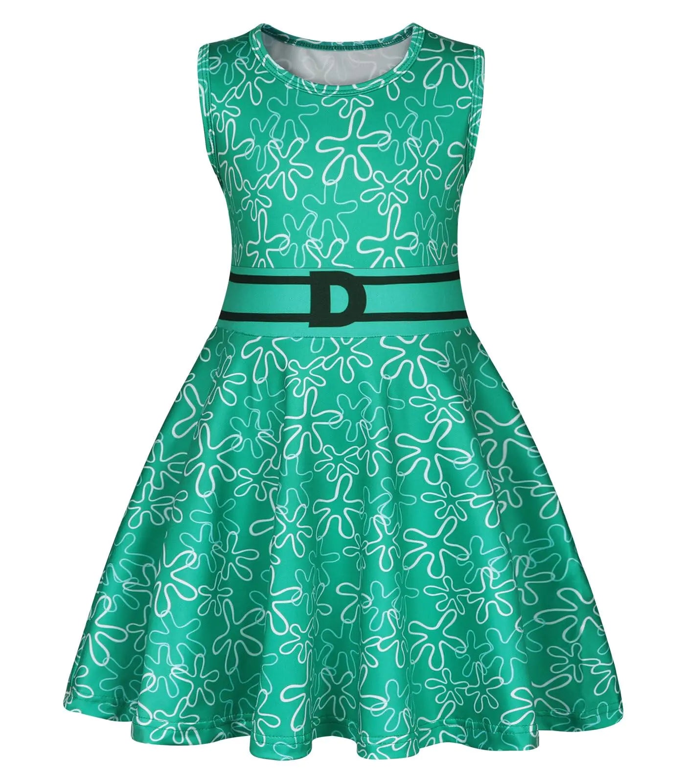 HenzWorld Little Girls Disgust Costume Dress Toddler Sleeveless Inside and Out 2 Dress up Skirt Birthday Party Dress Christmas Xmas Gifts Outfits Green Size 4T Age 3-4 Years