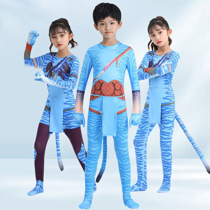 Halloween Cosplay Costume Avatar Adults Kids Bodysuit