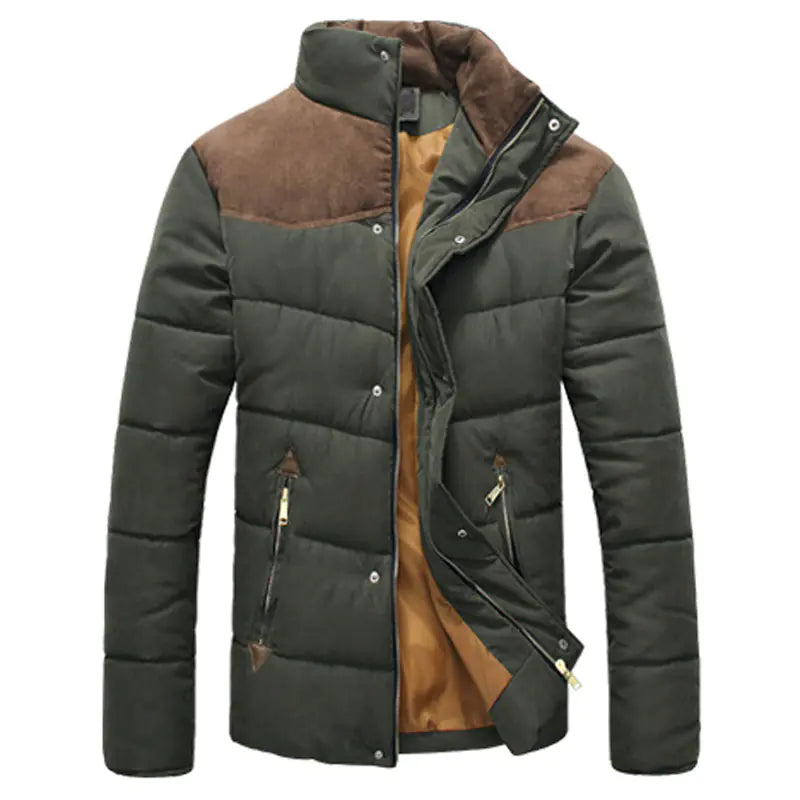 DIMUSI Men's Winter Jacket Padded Stand Collar Parka 4XL