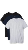 Emporio Armani mens Cotton V-neck Undershirts Base Layer Top Grey/Navy/Black Small US