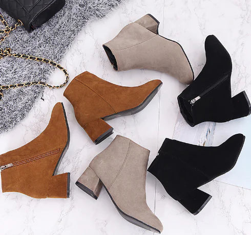 Men's Leather Pointed Toe High-Top Martin Boots