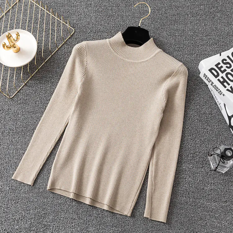 Women's Turtleneck Sweater - Long Sleeve Knit Top