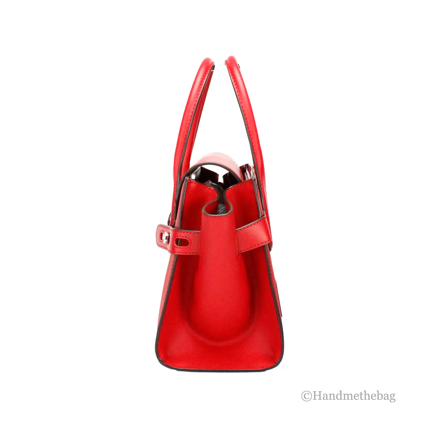 Michael Kors Carmen Medium Bright Red Vegan Leather Satchel