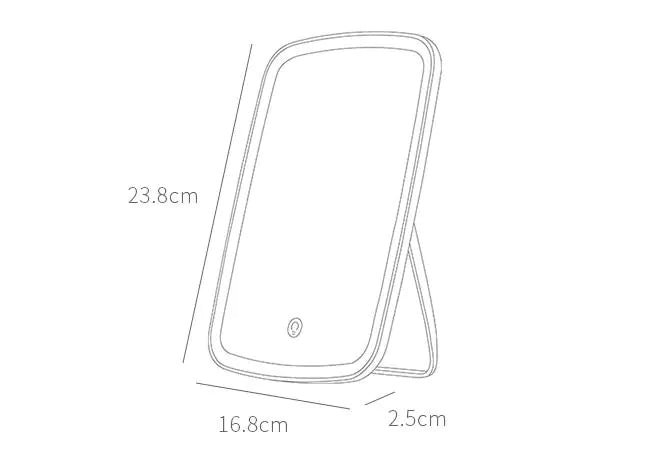 LED Makeup Mirror with Foldable Design and Light