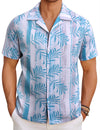 COOFANDY Mens Hawaiian Short Sleeve Shirt Casual Button Down Floral Beach Shirt Tropical Holiday Aloha Vacation Shirts