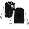 Mens Bomber Jackets Letterman Jacket Button Down Vintage Varsity Jackets Baseball Coat Black