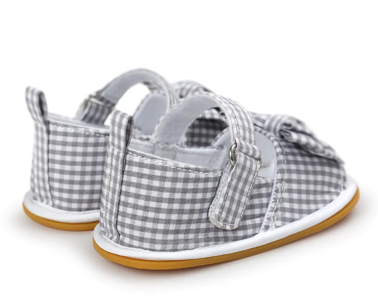 Cotton Bow Baby Sandals - Toddler Walking Shoes