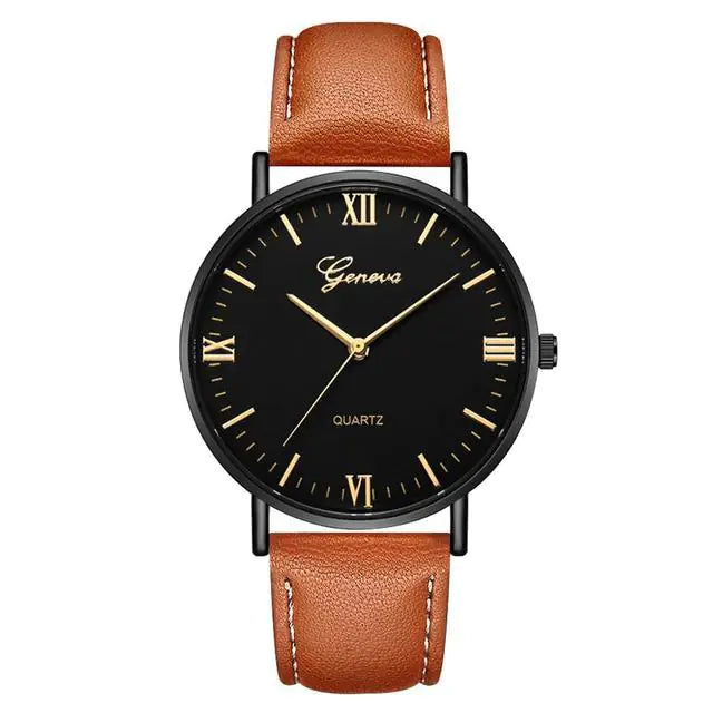 Simple Casual Quartz Watch with Roman Numerals