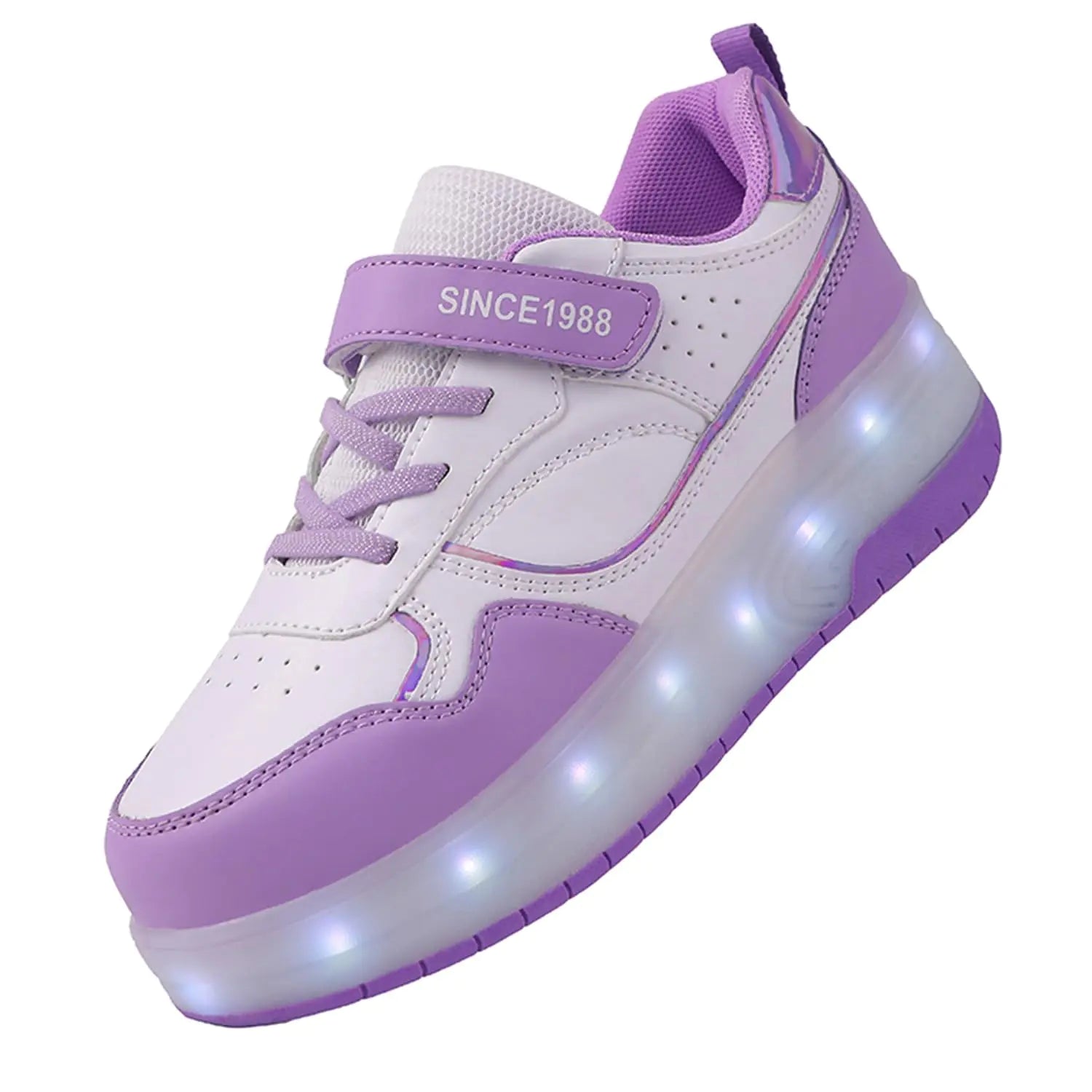 YTFCstep Unisex Roller Shoes Kids Sparkling Wheels Shoes Girls Light up Roller Skates Sneakers Boys Rechargeable Flashing Sneakers for Gift